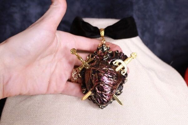 SOLD! Art Jewelry Heart Massive Choker 3D Necklace - Image 4