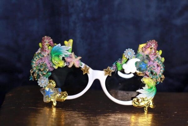 SOLD! 9703 Nautical Seahorses Embellished Sunglasses - Image 2