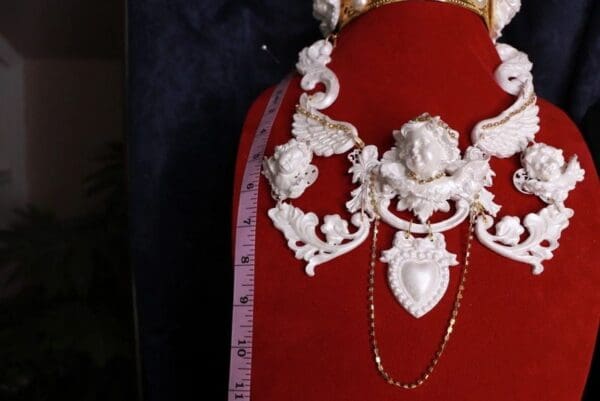 SOLD! 9728 Baroque White chubby Cherubs Pearl Necklace - Image 7