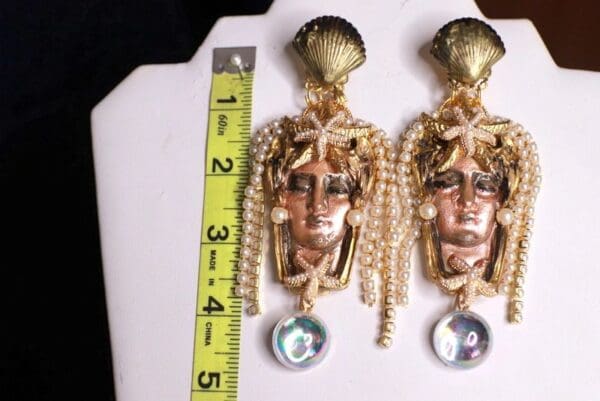 SOLD! 9732 Medusa Mermaid Nautical Baroque Studs Earrings - Image 6