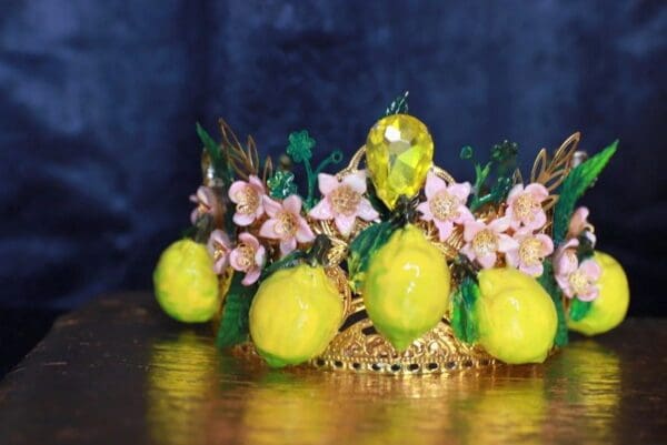 SOLD! 9742 Baroque 3D Effect Lemon Fruit Statement Headband