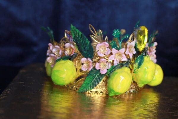 SOLD! 9742 Baroque 3D Effect Lemon Fruit Statement Headband - Image 2