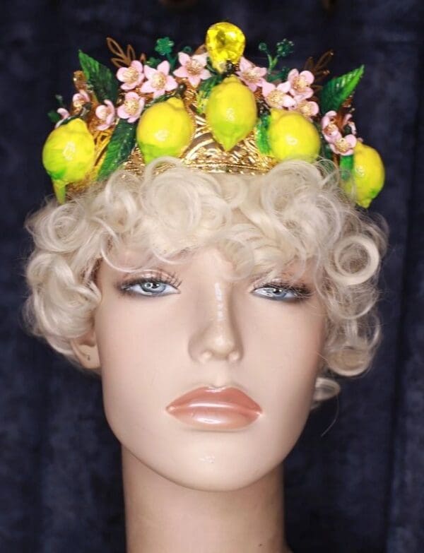 SOLD! 9742 Baroque 3D Effect Lemon Fruit Statement Headband - Image 6