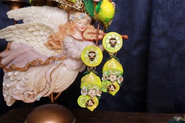 SOLD! 9753 Baroque Lemons Earrings Studs - Image 2