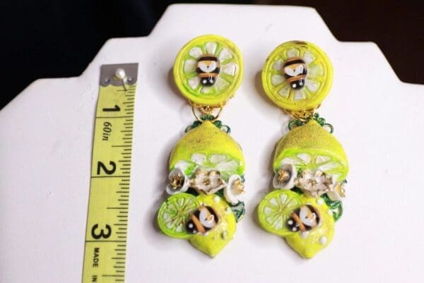 SOLD! 9753 Baroque Lemons Earrings Studs - Image 3