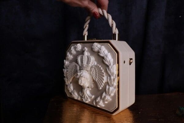 SOLD! 9768 Baroque Pearl Chubby Cherub Winged Embellished Handbag - Image 5