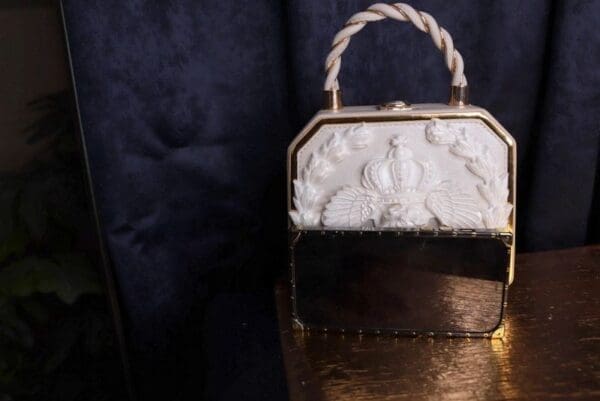 SOLD! 9768 Baroque Pearl Chubby Cherub Winged Embellished Handbag - Image 7