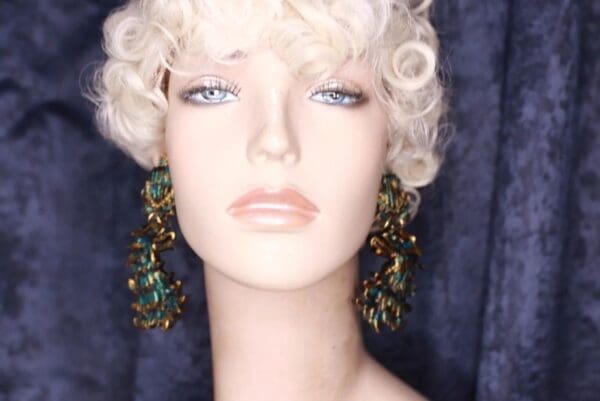 SOLD! 9770 Medieval Gargoyles Iridescent Studs Earrings - Image 4