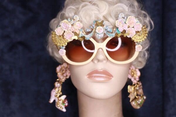 SOLD! 9790 Marie Antoinette Shoe Irregular Earrings Studs - Image 4