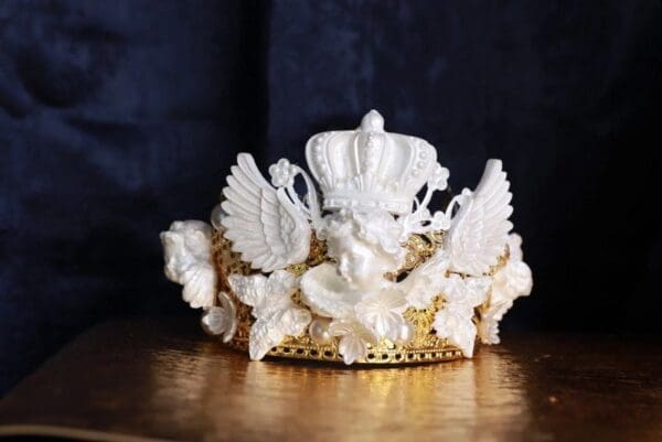 SOLD! 9798 White chubby Cherubs Tall Crown Headband - Image 6