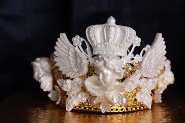 SOLD! 9798 White chubby Cherubs Tall Crown Headband - Image 2