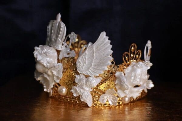 SOLD! 9798 White chubby Cherubs Tall Crown Headband - Image 8
