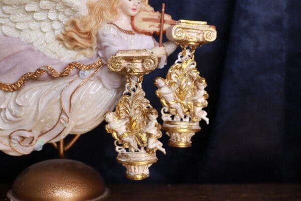 SOLD! 9803 Baroque Cherubs Columns Vintage Style Studs Earrings