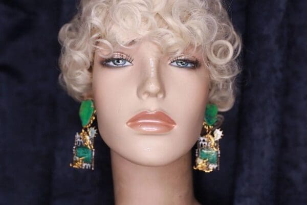 SOLD! 9804 Medieval Dragons Castel Vintage Style Studs Earrings - Image 5