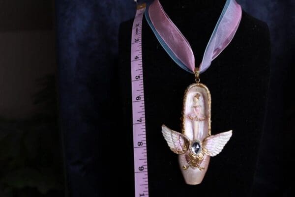 SOLD! 9808 Art Jewelry3D Effect Ballerina Shoe Pink Choker Necklace - Image 7