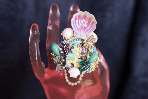 SOLD! 9830 Birth Of Venus Cocktail Adjustable Ring - Image 5