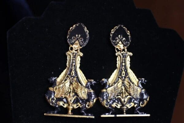 SOLD! 9834 Medieval Gargoyles Vintage Style Studs Earrings - Image 3