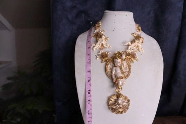 SOLD! 9846 Just The Necklace Baroque Cherubs Vintage Style Massive - Image 5