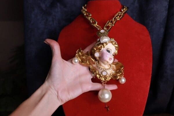SOLD! 9847 Just The Necklace Baroque Cherubs Vintage Style Massive - Image 2