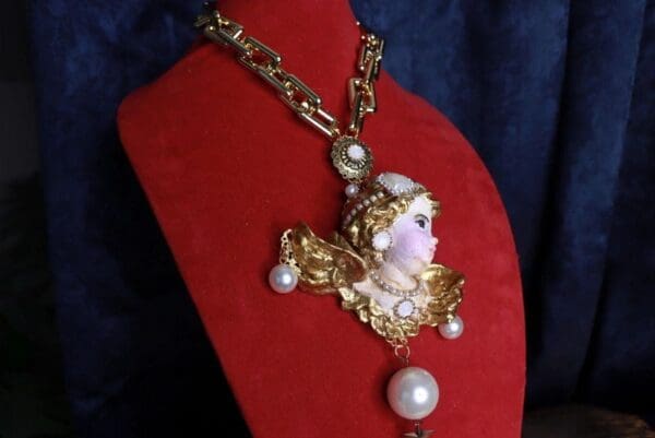 SOLD! 9847 Just The Necklace Baroque Cherubs Vintage Style Massive - Image 5