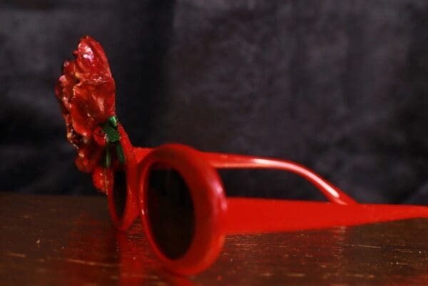 SOLD! 9850 Baroque Poppy Flower Embellished Sunglasses - Image 5