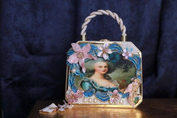 SOLD! 9854 Marie Antoinette Embellished Handbag - Image 2
