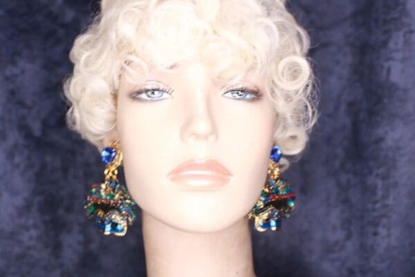 SOLD! 9858 Venetian Mask Hand Painted Earrings - Image 5