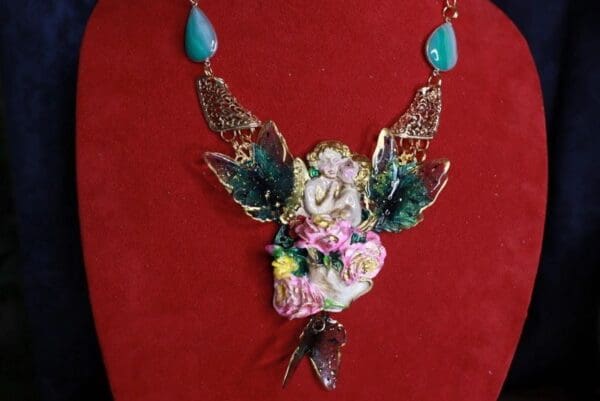 SOLD! 9864 Just The Necklace Baroque Cherubs Vintage Style Massive - Image 2