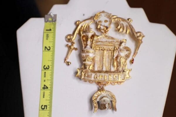 SOLD! 9865 Greek Statues Massive Huge Brooch - Image 2