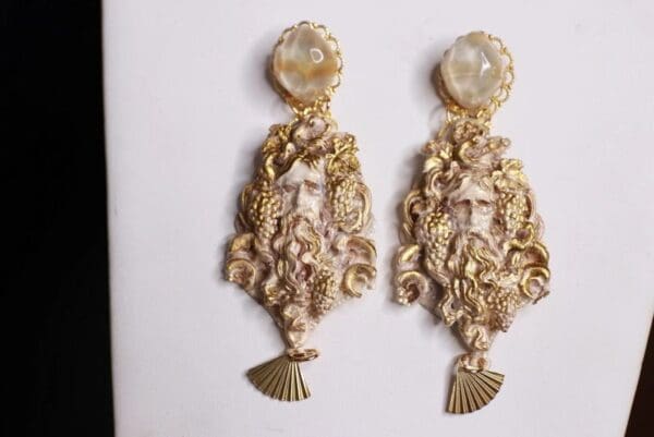 SOLD! 9872 Greek Zeus Vintage Style Studs Earrings - Image 2