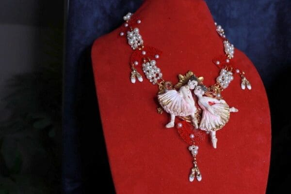 SOLD! 9879 Ballerinas Theatre Necklace Large Necklace - Image 4