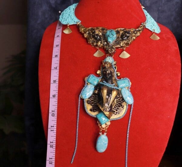 SOLD! 9880 Genuine Larimar Greek Goddess Large Necklace - Image 5