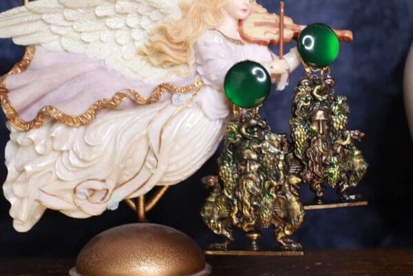 SOLD! 9889 Greek Zeus Vintage Style Studs Earrings