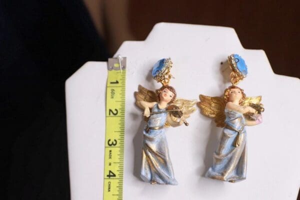 SOLD! 9889 Baroque Vintage Style Chubby Cherubs Studs Earrings - Image 6