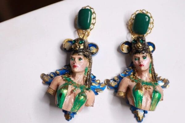 SOLD! 9890 Greek Goddess 3D Effect Studs Earrings - Image 2