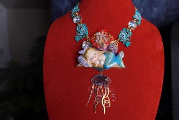 SOLD! 9902 Sleeping Little Mermaid Massive Necklace