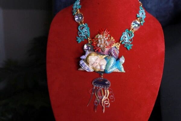 SOLD! 9902 Sleeping Little Mermaid Massive Necklace - Image 3