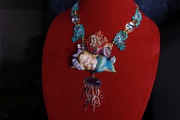 SOLD! 9902 Sleeping Little Mermaid Massive Necklace - Image 4