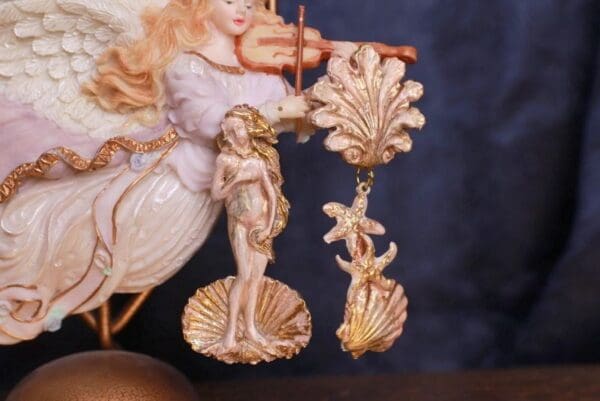 SOLD! 9905 Birth Of Venus Irregular Vintage Style Earrings