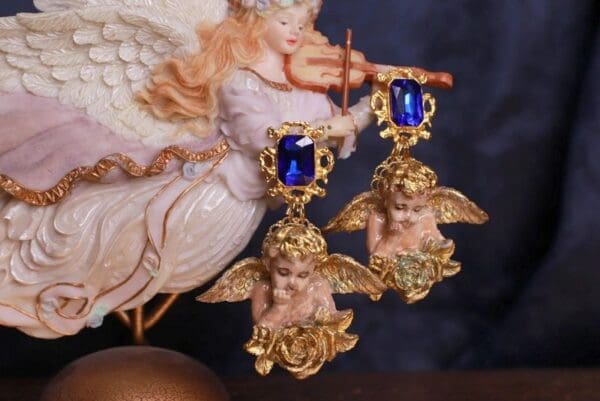 SOLD! 9906 Cherubs Vintage Style Earrings