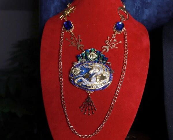 SOLD! 9907 Art Jewelry Unicorn Celestial Massive Necklace - Image 3