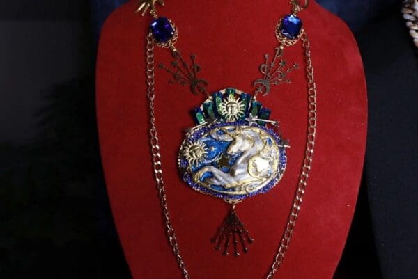 SOLD! 9907 Art Jewelry Unicorn Celestial Massive Necklace - Image 5
