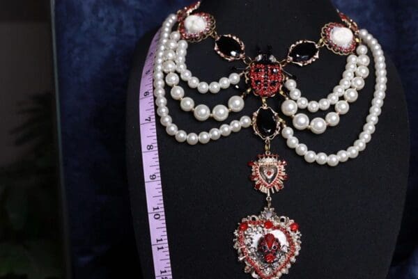 SOLD! 9942 Baroque Bug Pearl Multi Layered Necklace - Image 4