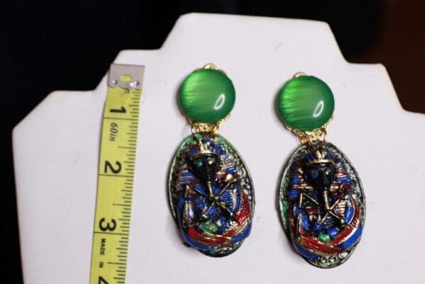 SOLD! 9948 Egyptian Style Tutankhamun Earrings Studs - Image 2