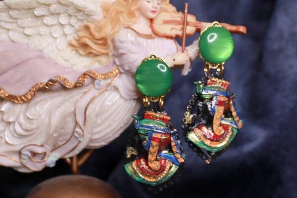 SOLD! 9949 Egyptian Style Nefertity Earrings Studs - Image 3