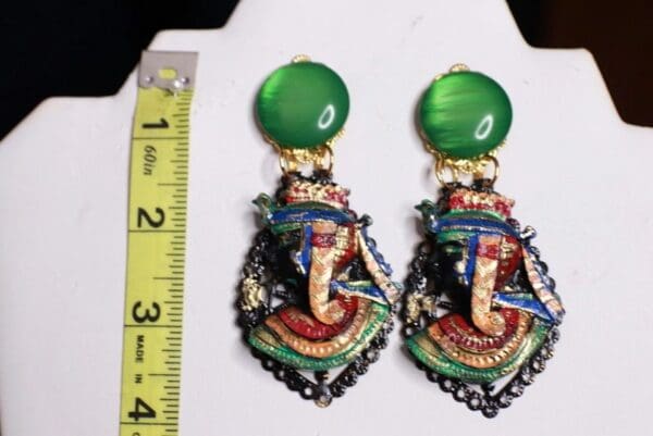 SOLD! 9949 Egyptian Style Nefertity Earrings Studs - Image 4
