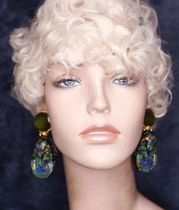 SOLD! 9950 Egyptian Style Tutankhamun Earrings Studs - Image 4