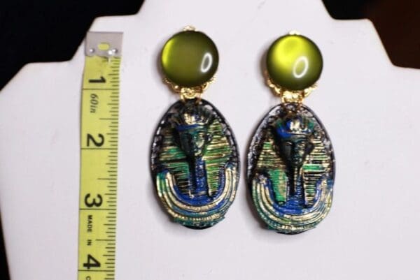 SOLD! 9950 Egyptian Style Tutankhamun Earrings Studs - Image 5