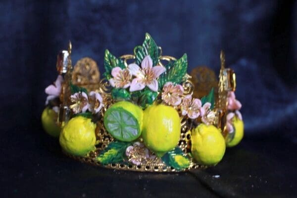 SOLD! 9956 Baroque 3D Effect Lemon Fruit Statement Headband - Image 2