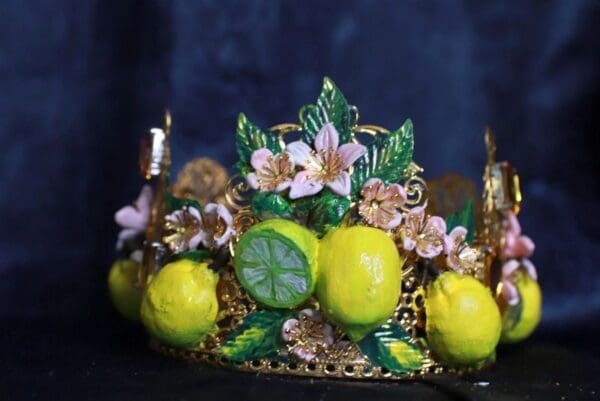SOLD! 9956 Baroque 3D Effect Lemon Fruit Statement Headband - Image 3